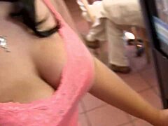 Angelica Raven spits on tits for hard nipples in sex