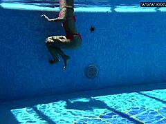 Very hot Russian pornstar Mary Kalisy by the pool in lingerie 😍