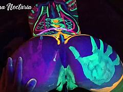 Fucked Slim Girl Under UV Light