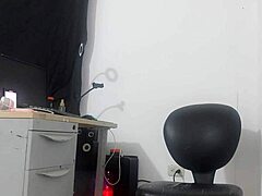 Sweet girl takes huge horse dildo in miniskirt!