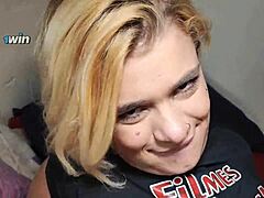 muscular dude rams the blonde's big ass bareback until he cums inside deep