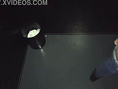 Strangers interact in glory hole as partner watches