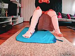 Fat yoga workout skips panties and bra for big ass freedom revolution now.