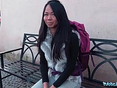 PUBLIC AGENT STRANDED THAI GETS FACIAL FROM STRANGER IN OUTDOOR POV SEX FOR CASH TATTOO SCENE!