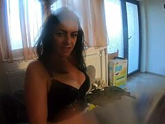 Latina milf milfycalla in fetish roleplay, sucking cock and getting cum on her big ass