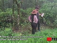 the farmer is surprised by a visit from the beautiful latina sheriff in uniform