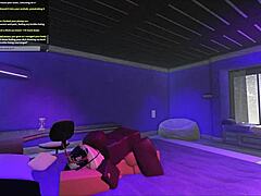 In Roblox studio, fucking blonde bimbo doggystyle. Rough with monster cock!