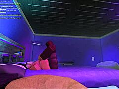 In Roblox studio, fucking blonde bimbo doggystyle. Rough with monster cock!