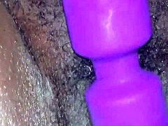 Ebony teen reaches creamy orgasm with toys