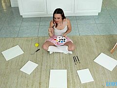 Teen beauty laya rae interacts with hung dude gi joey in intriguing scene