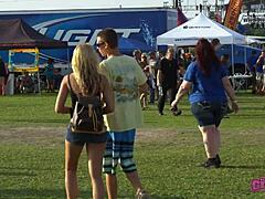 Descriptive view of rock fest flashers in daytime