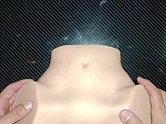 sexy anal with candy in favorite position. huge cock drips cum on her pussy close up.