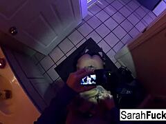 Pornstar sarah jessie gives bj in bathroom