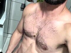 Feeling horny at home, I masturbate to huge cocks.