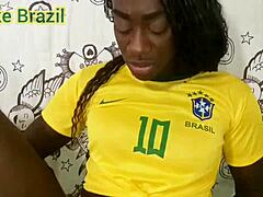 Fernanda watches world cup at myke brazil's house