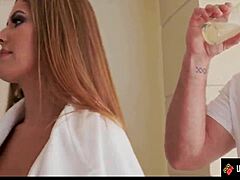 Milf Shows Big Tits and Pussy While Bent Over for Fucking