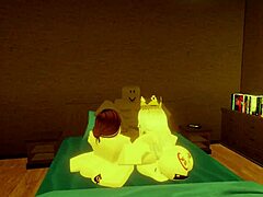 Robloxian Big Black Cock Fucks Two Snowbunnies In Bed