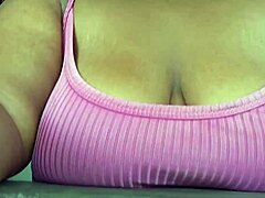 Latina Amateur Shows Big Natural Tits To Guys On The Street From Window