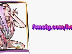 Horny tattooed redhead maid fucks cock in stockings and heels 😈