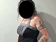 Cute girl in heels and pantyhose teases small cock intriguingly