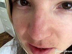 Tongue Saliva Throat Fetish With Skinny Blonde Teen 18+! Amateur Homemade Saliva Play Gets Sexy And Young 18+!