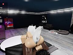 Roblox cat girl gets pounded by big black cock!
