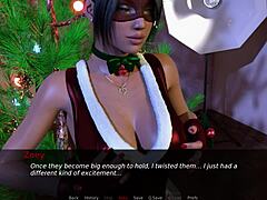 Zoey gives christmas blowjob to big black cock