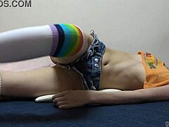 Japanese Girl Yuria In Denim Shorts Webcam Legs.