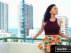 julie kay, light-skinned ebony with big tits, gets deepthroat and hard fuck by bbc outdoors 😍