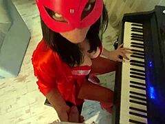 This fat mature latina milf maid teases and swallows huge dick like a pro