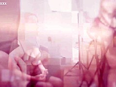 Flexible teen bends in lingerie for blowjob and facial from older neighbor