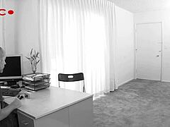 Tiny blonde Kendi sucks huge cock then gets assfucked to squirting creampie.