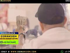 The redhead screams, Suck his big cock harder! at GGMansion.