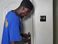 My stepbrother shows off his thick black cock in close-up