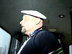 gundula pervers finds her big cock popeye and gets a facial cumshot from him in germany.