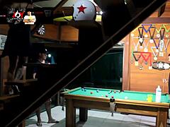 Lost at pool, wife and friend engage in oral cuckold play