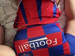 hot cheerleader with big ass fucks two cocks 😏