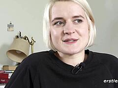 Luisa experiences a drenching squirting orgasm with close-up views.