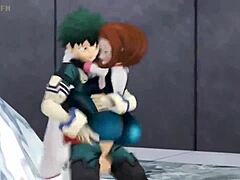 Ochako fucks Midoriya rapidly
