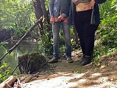 amazing handjob from huge milf mature mother in law public