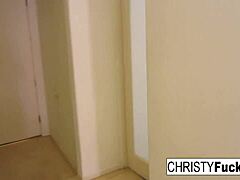 Christy Mack Plays with Tits and Pussy on Counter