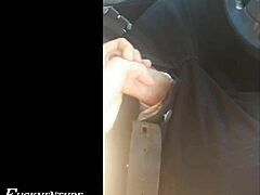 Intense Handjob Action in the Car with Big Cock