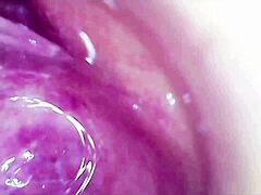 the camera explores my creamy juicy pussy with dildo until i cum hard