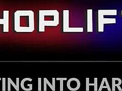 cute teen rides guard's dick in office