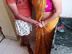 Maid's niece fucks married bahu in kitchen while she washes dishes