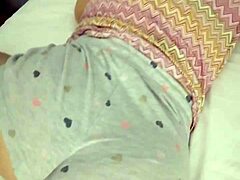 My cousin sleeps in pose ready for anal action