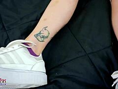 Petite Brunette Katie Kingerie Sucks Hard Cock and Swallows Cum!