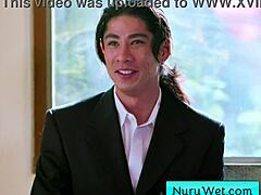 sexy big tit blonde masseuse explains nuru to client - lauren phillips david lee