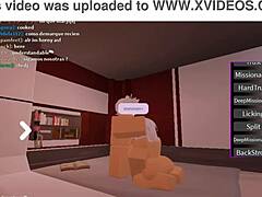 This guy fucked me hard until he filled me in Roblox sex.