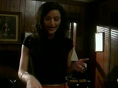 Office Gets Steamy with Lesbian Hotties Strapon Threesome